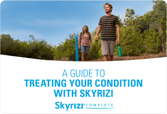  A guide to treating your condition with SKYRIZI. Skyrizi Complete logo.